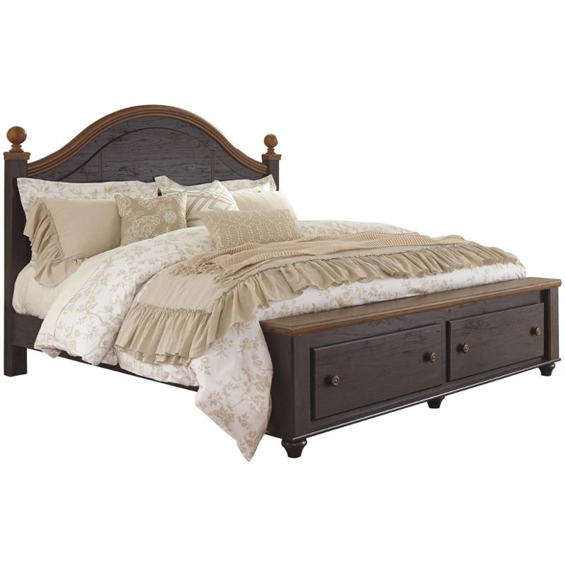 B22067st Ashley Furniture Queen Poster Bed With Storage Fb