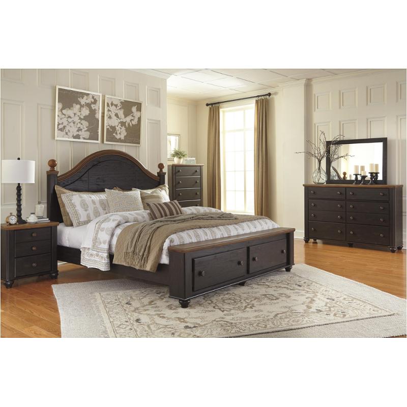 B22068st Ashley Furniture King Poster Bed With Storage Fb