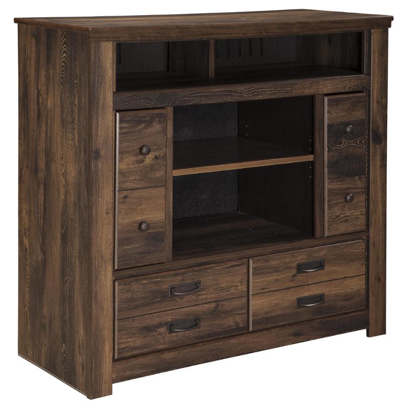 B246-49 Ashley Furniture Quinden - Dark Brown Bedroom Furniture Bed