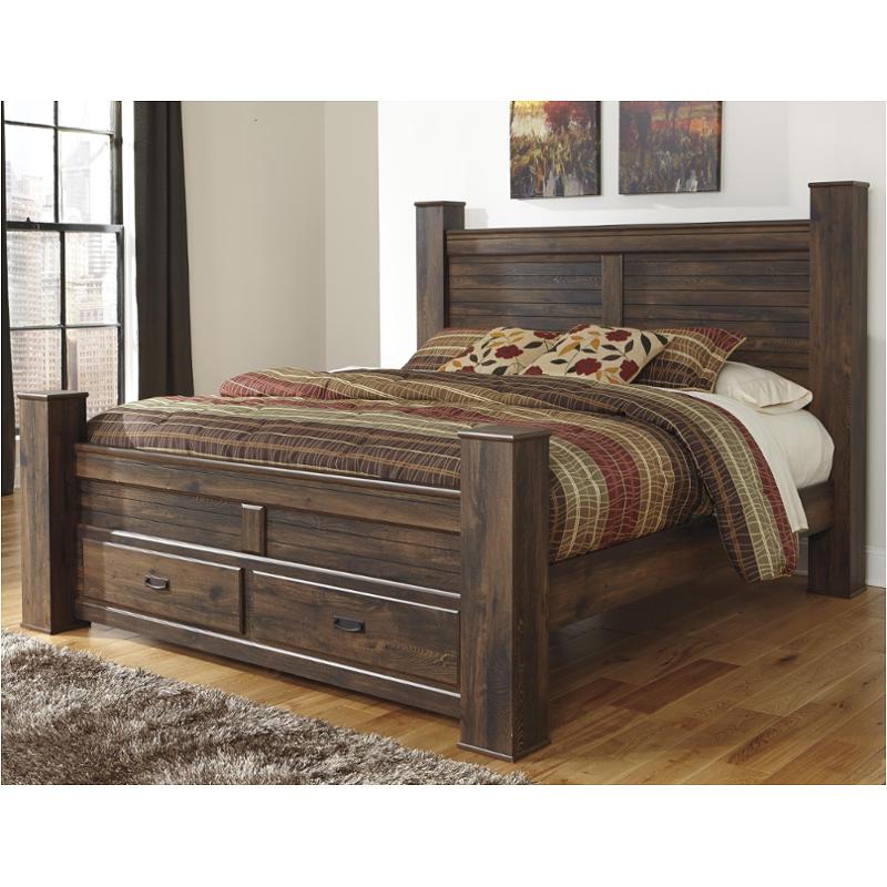 B246-66s-st Ashley Furniture Quinden - Dark Brown King Poster Bed