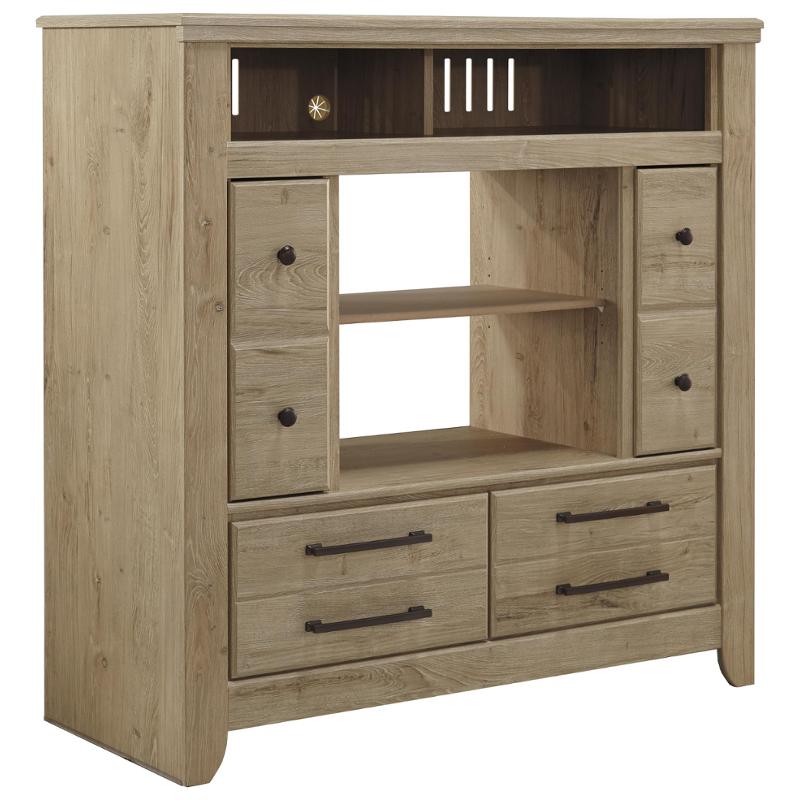B261-49 Ashley Furniture Media Chest With Fireplace Option