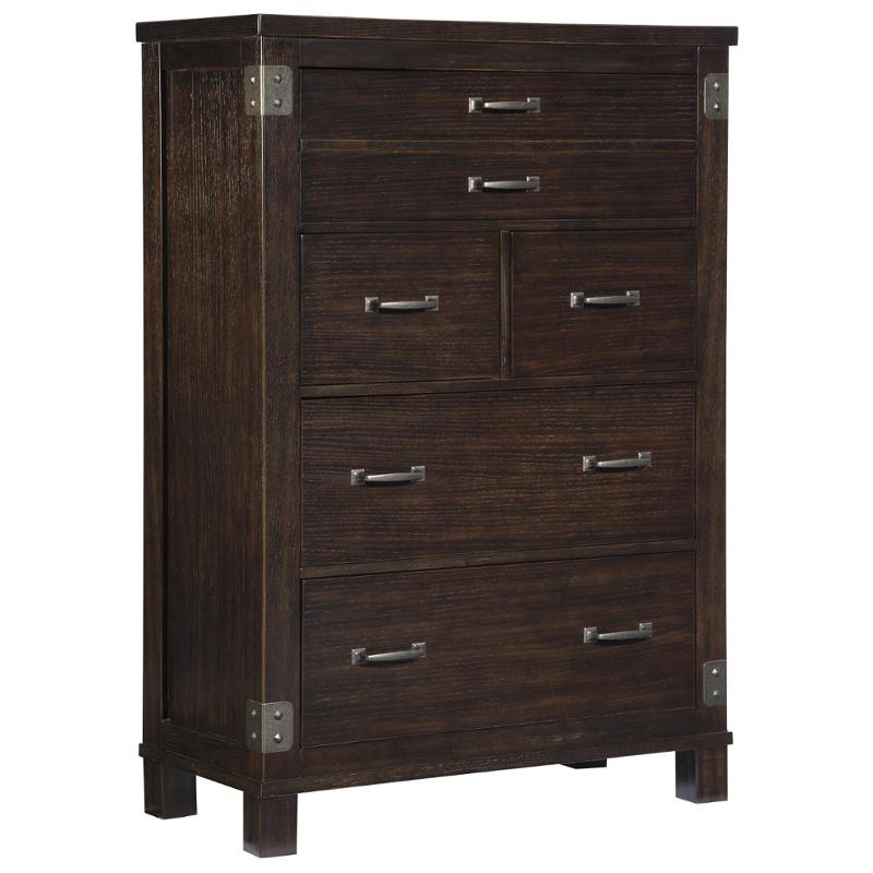 B67946 Ashley Furniture Haddigan Dark Brown Five Drawer Chest