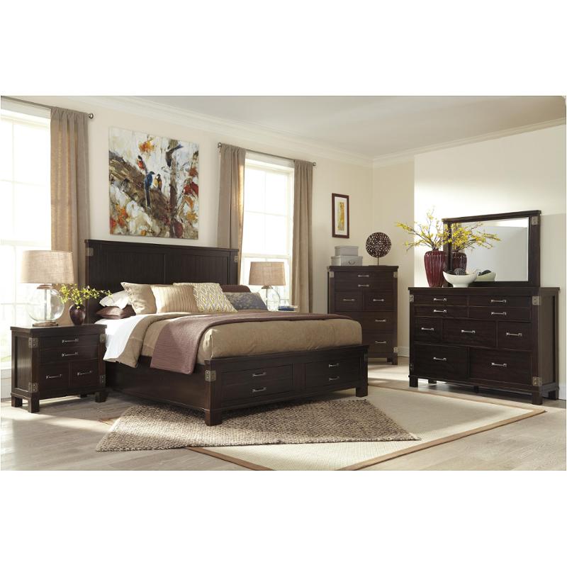 B679-57 Ashley Furniture Haddigan - Dark Brown Queen Panel Bed