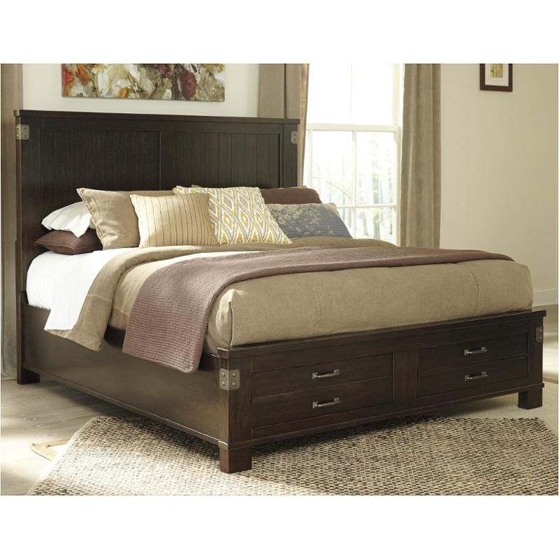 B67958 Ashley Furniture Haddigan Dark Brown King Panel Bed