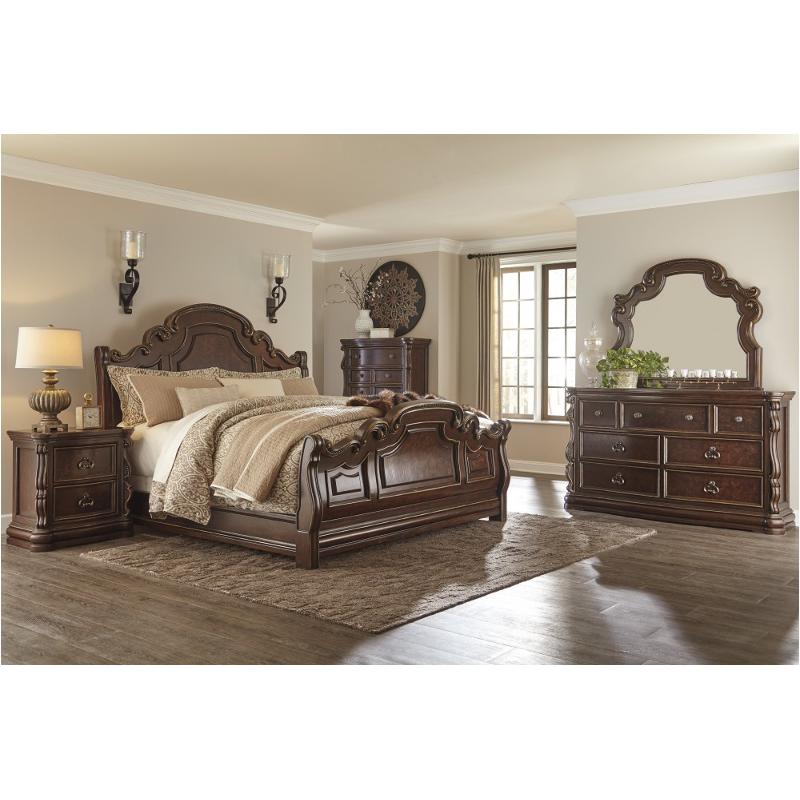 B71557 Ashley Furniture Florentown Dark Brown Queen Sleigh Bed