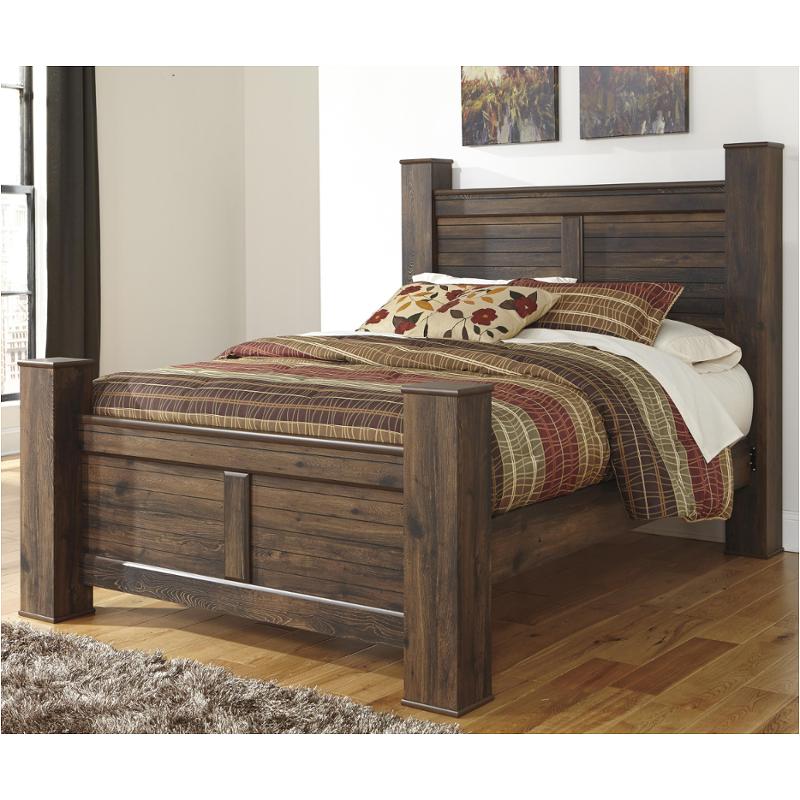 B246-67 Ashley Furniture Quinden - Dark Brown Queen Poster Bed