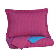 Q225033f Ashley Furniture Dansby - Magenta/aqua Bedding Comforter