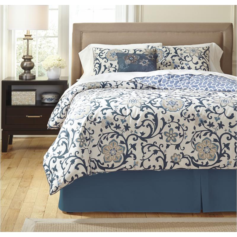 Q355005q Ashley Furniture Electric Floral Blue Queen Tob Set