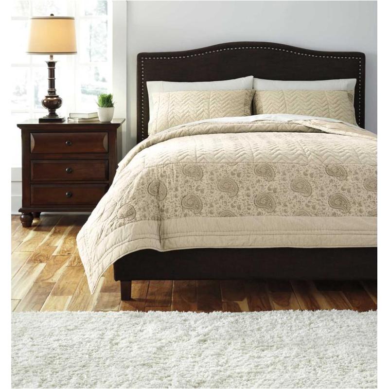 Q457003q Ashley Furniture Paisley - Natural Bedding Comforter