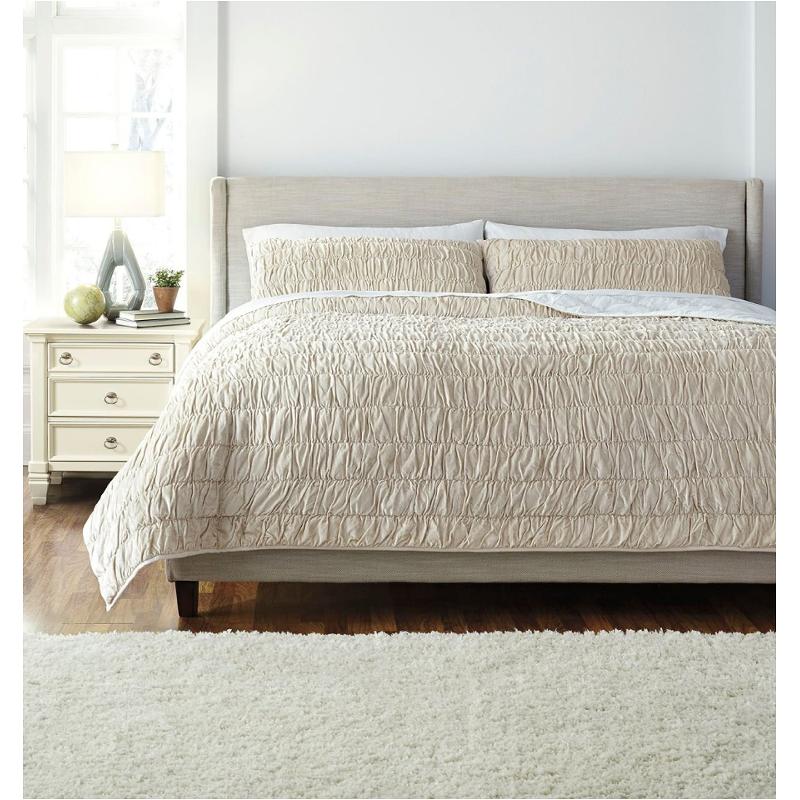 Q472003k Ashley Furniture Stitched - Beige Bedding Comforter