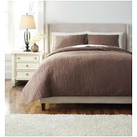 Q483003q Ashley Furniture Stitched - Chocolate Bedding Comforter