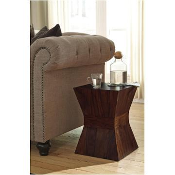 T896 2 Ashley Furniture Holifern Warm Brown Square End Table