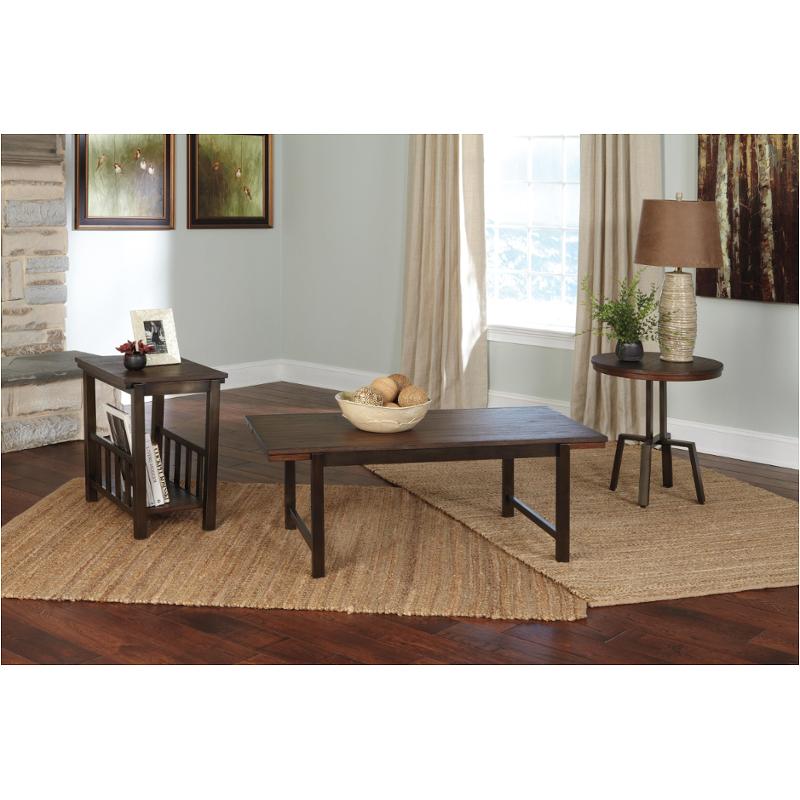 T212-13 Ashley Furniture Riggerton - Burnished Brown Living Room Furniture Occasional Table Set