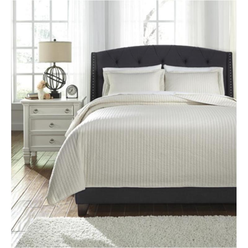 Q493003k Ashley Furniture Raleda - Buff Bedding King Coverlet Set