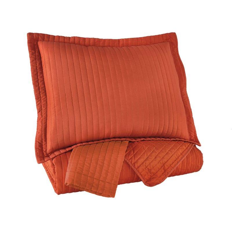 Q496003q Ashley Furniture Raleda - Orange Bedding Comforter