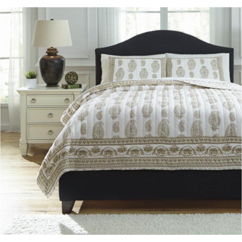 Q726013k Ashley Furniture Almeda Beige King Coverlet Set
