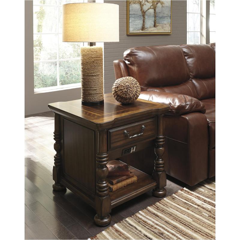 T638-3 Ashley Furniture Brosana - Brown Rectangular End Table