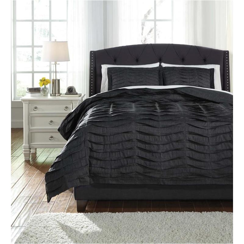 Q752013q Ashley Furniture Voltos - Charcoal Bedding Comforter