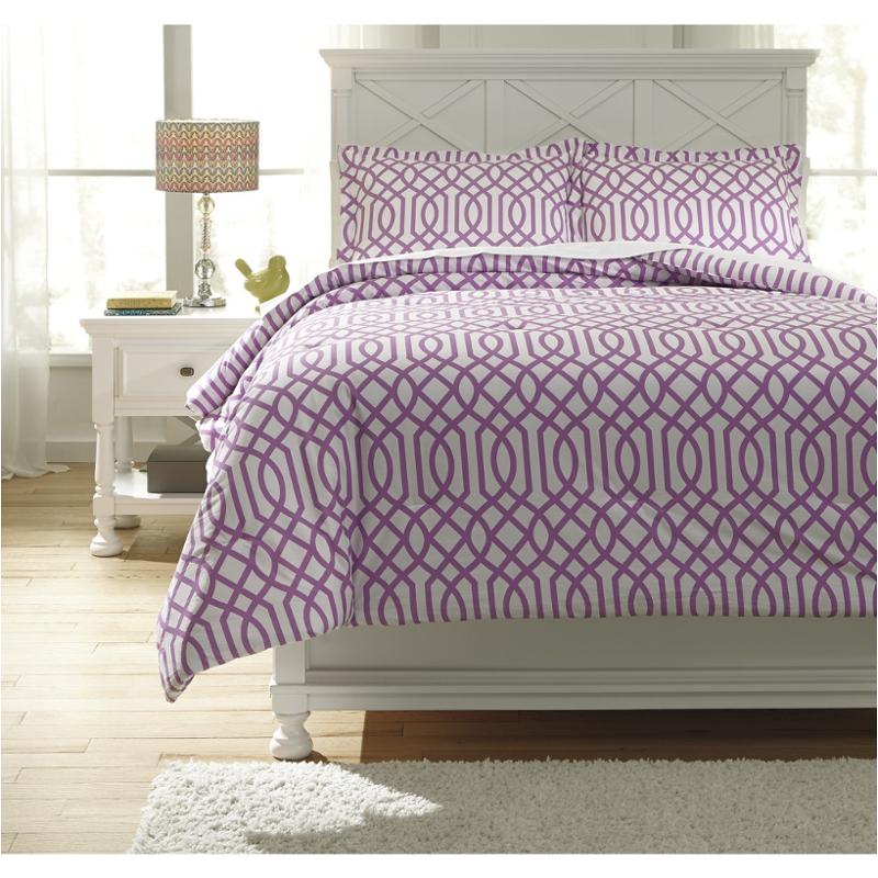 Q758023f Ashley Furniture Loomis - Lavender Bedding Comforter