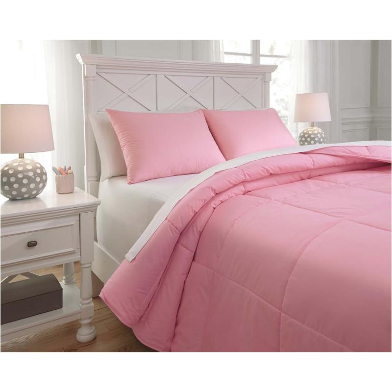 Q759063f Ashley Furniture Plainfield Pink Full Comforter Set