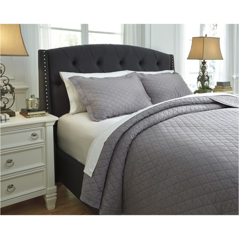 Q760013q Ashley Furniture Alecio Gray Bedding Queen Quilt Set