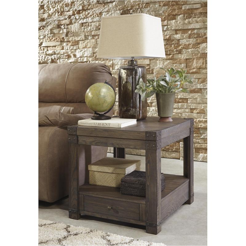 T846-3 Ashley Furniture Burladen - Grayish Brown Living Room Furniture End Table