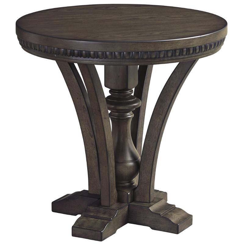 T890-6 Ashley Furniture Larrenton - Grayish Brown Round End Table