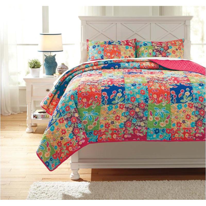 Q770003f Ashley Furniture Belle Chase - Patch Full Quilt Set