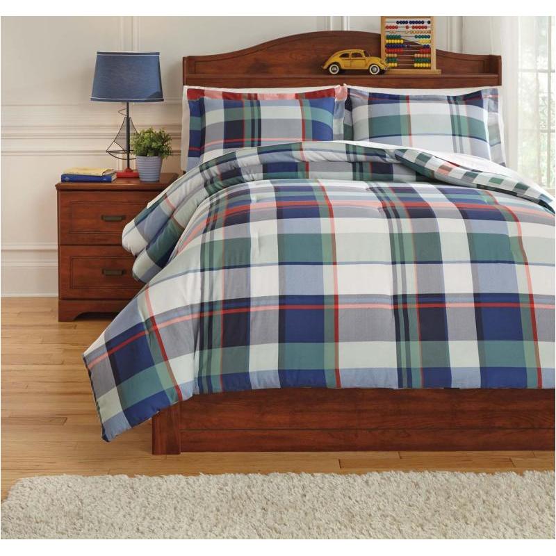 Q773003f Ashley Furniture Mannan - Plaid Bedding Comforter