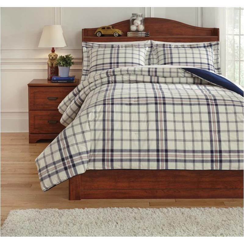 Q774003f Ashley Furniture Derick - Plaid Bedding Comforter
