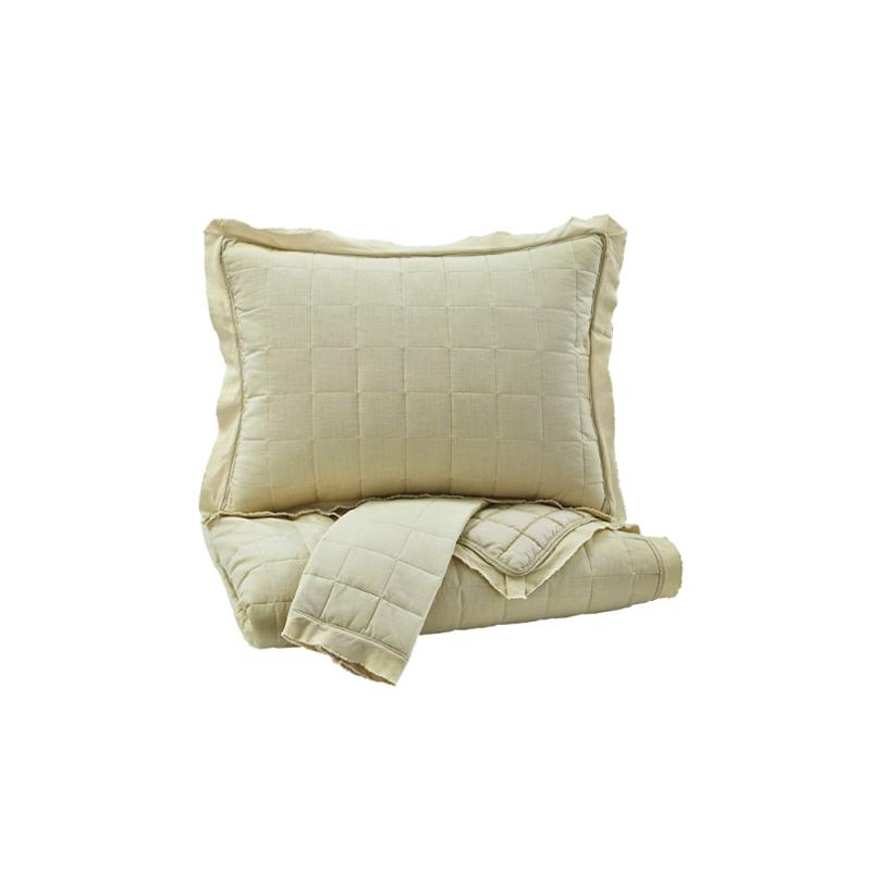 Q776033q Ashley Furniture Amare - Sand Bedding Queen Coverlet Set