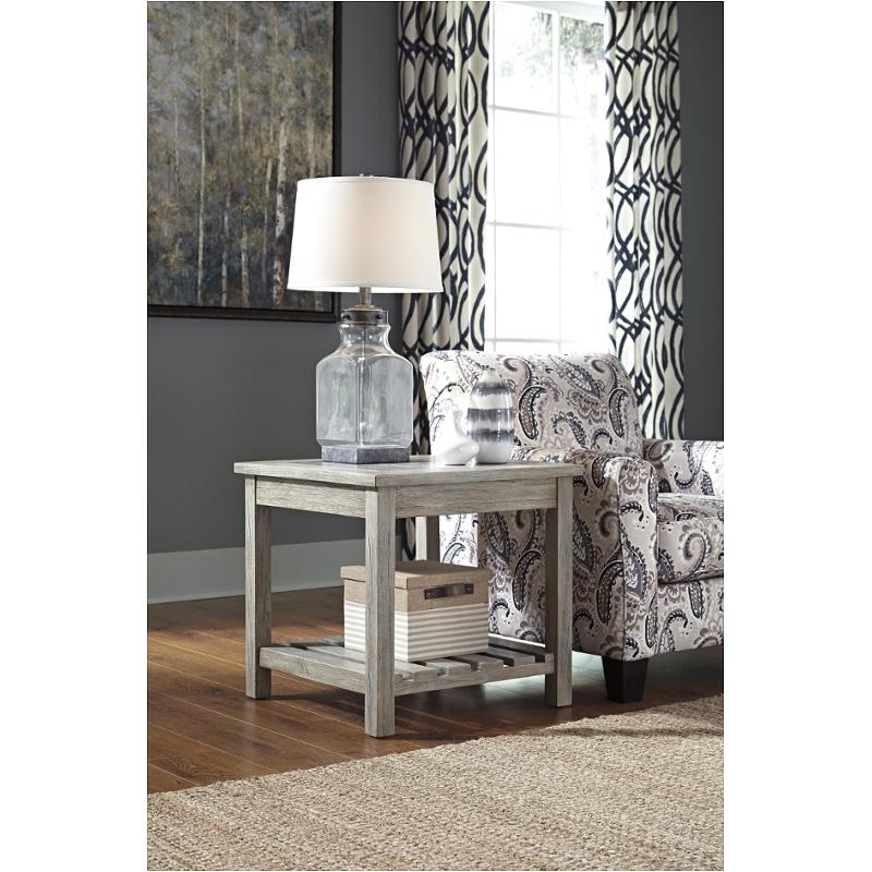 T748-2 Ashley Furniture Veldar - Whitewash Living Room Furniture End Table