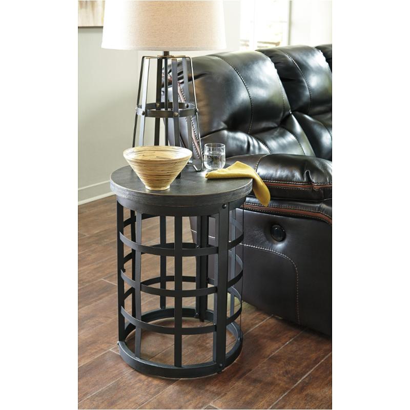 T7466 Ashley Furniture Marimon Black Round End Table