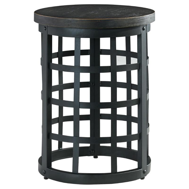 T746-6 Ashley Furniture Marimon - Black Round End Table