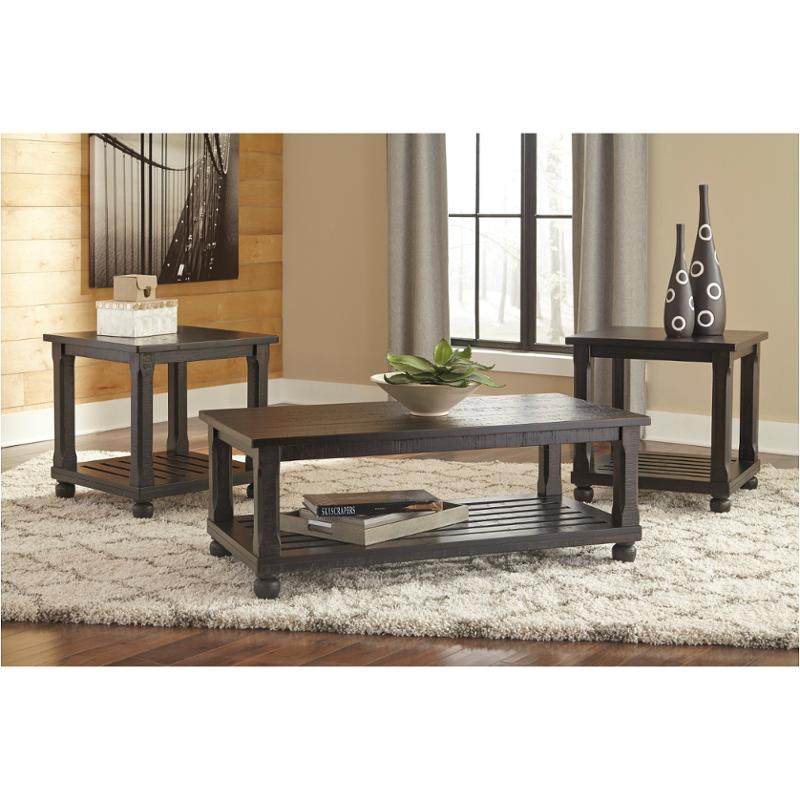 T145 13 Ashley Furniture Mallacar, Black Living Room Table Set