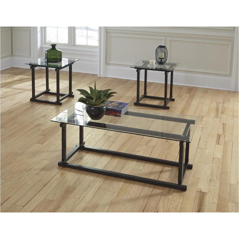 T189-13 Ashley Furniture Vonarri - Black Living Room Furniture Occasional Table Set