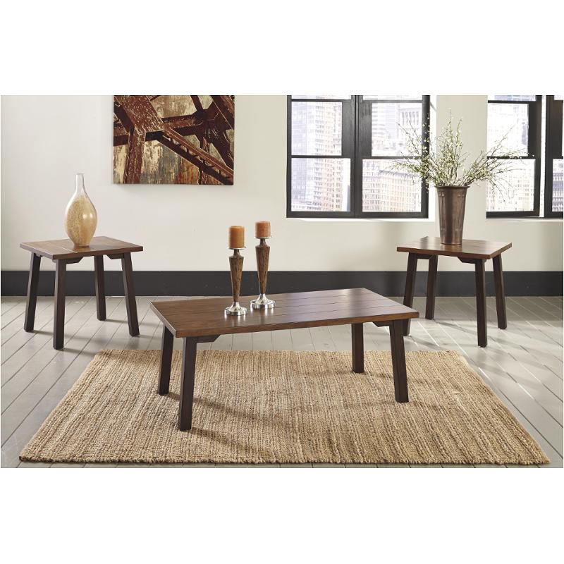 T205-13 Ashley Furniture Latoon - Two-tone Brown Living Room Furniture Occasional Table Set