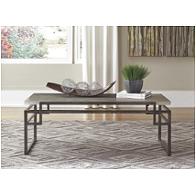 T332-1 Ashley Furniture Isman - Silver/black Living Room Furniture Cocktail Table