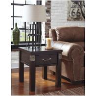T759-3 Ashley Furniture Haddigan - Dark Brown Living Room Furniture End Table