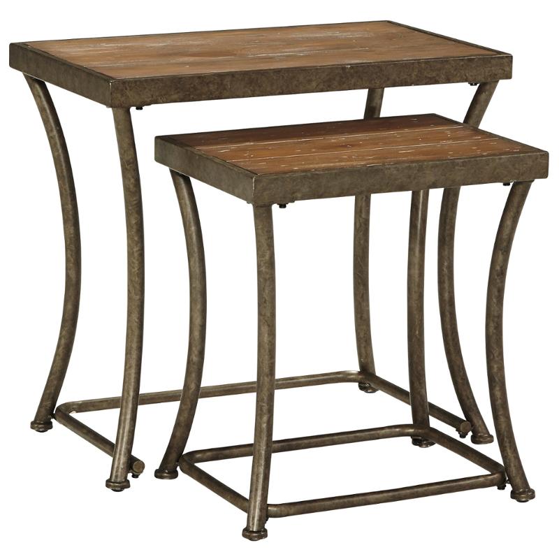 T805-16 Ashley Furniture Nartina - Light Brown Living Room Furniture Nesting Table