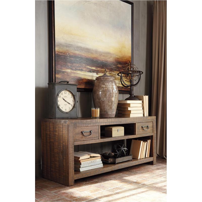 T853-4 Ashley Furniture Larroni - Rustic Brown Living Room Furniture Sofa Table