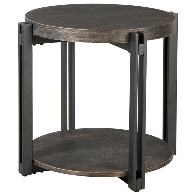 T857-6 Ashley Furniture Winnieconi - Black Round End Table