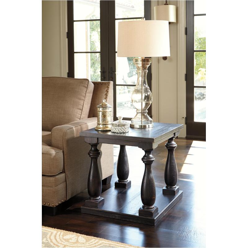 T8803 Ashley Furniture Mallacar Black Rectangular End Table