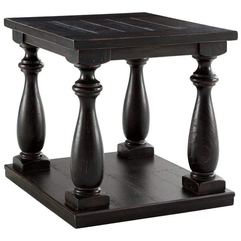 T880-3 Ashley Furniture Mallacar - Black Rectangular End Table