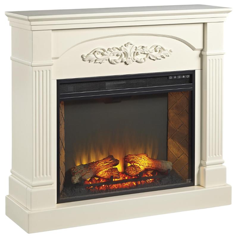 W600220 Ashley Furniture Fireplace Mantel With Fireplace Insert