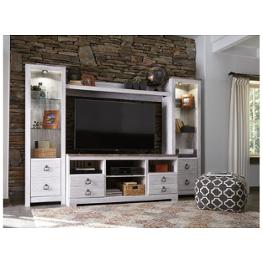 W267-27 Ashley Furniture Willowton - Whitewash Home Entertainment Furniture Entertainment Center