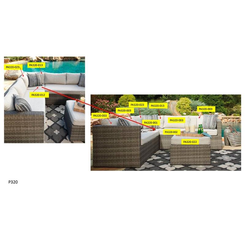 Pa320-022 Ashley Furniture Peckham Park Outdoor Furniture Ottoman
