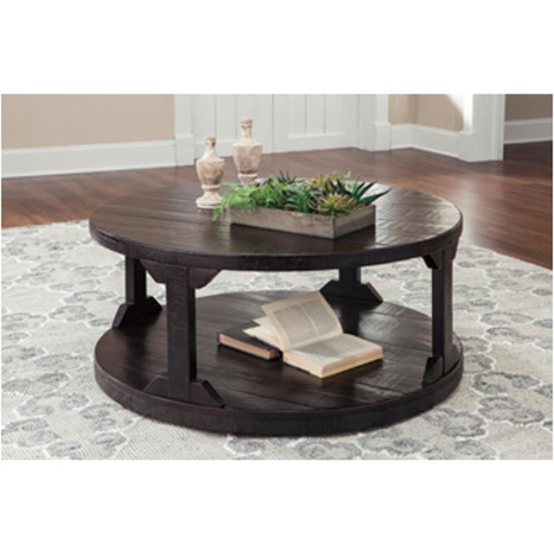 T745 8 Ashley Furniture Round Cocktail, Ashley Rogness Rustic Brown Round Cocktail Table