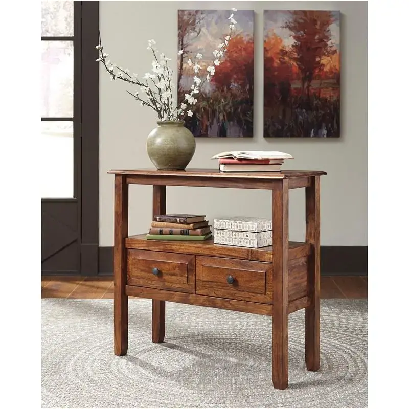 T800-124 Ashley Furniture Abbonto - Warm Brown Accent Furniture Accent Table