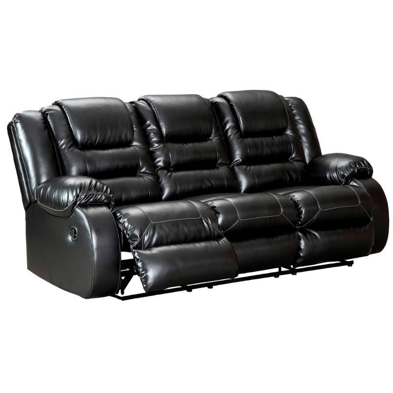 Vacherie black reclining deals sofa